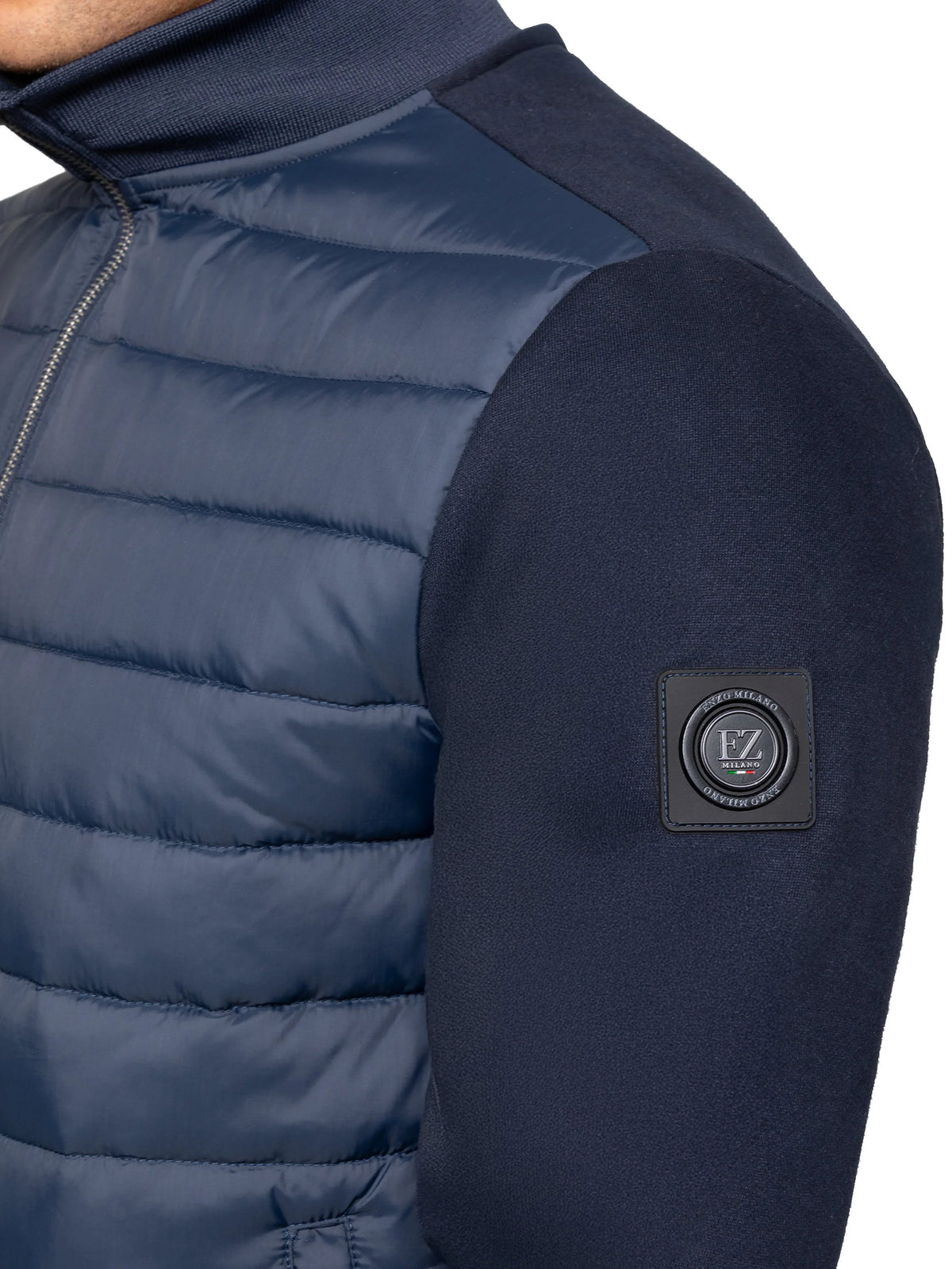 Enzo Jeans Pietro Hybrid Technical Puffer Jacket Navy