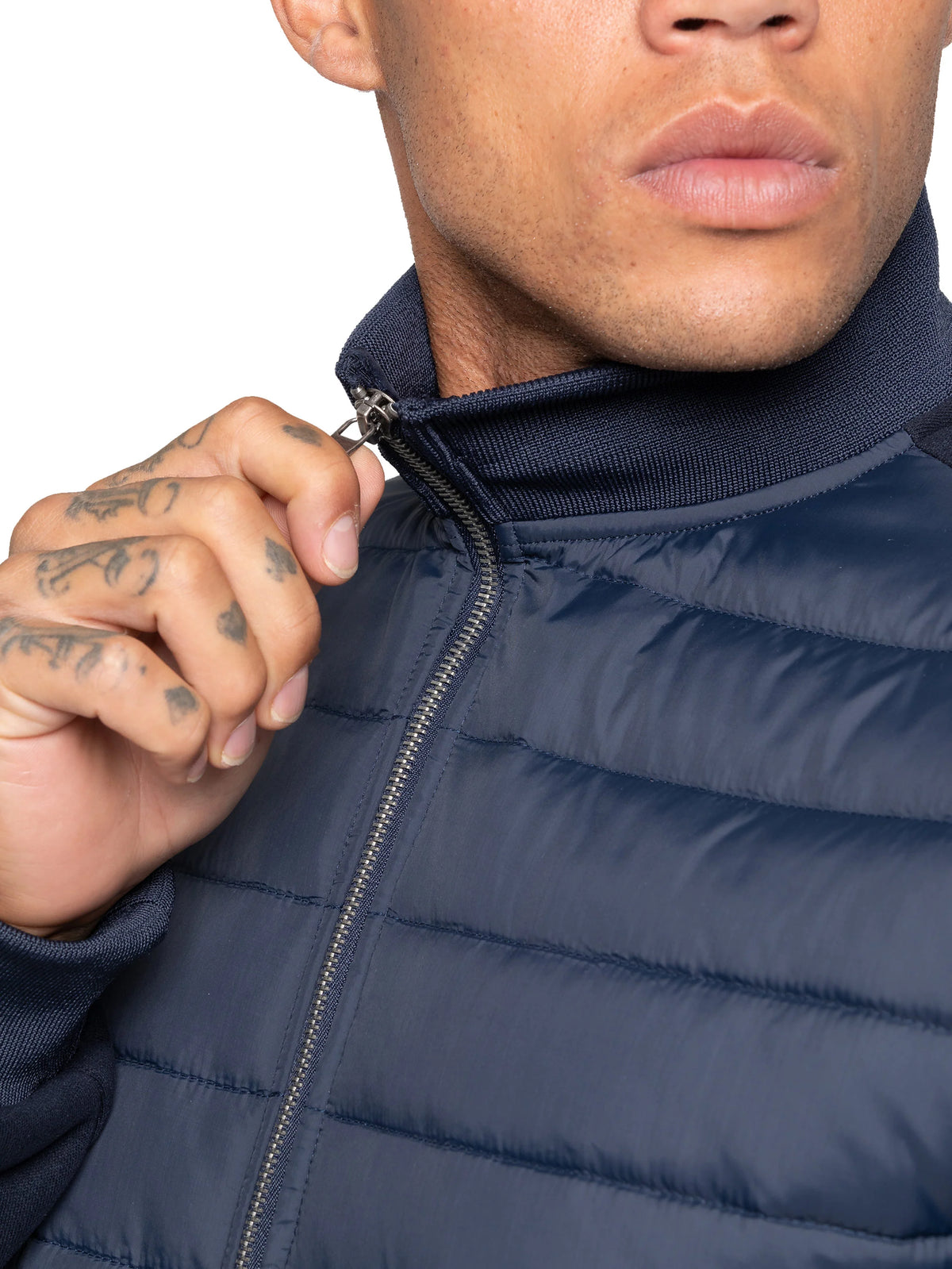 Enzo Jeans Pietro Hybrid Technical Puffer Jacket Navy