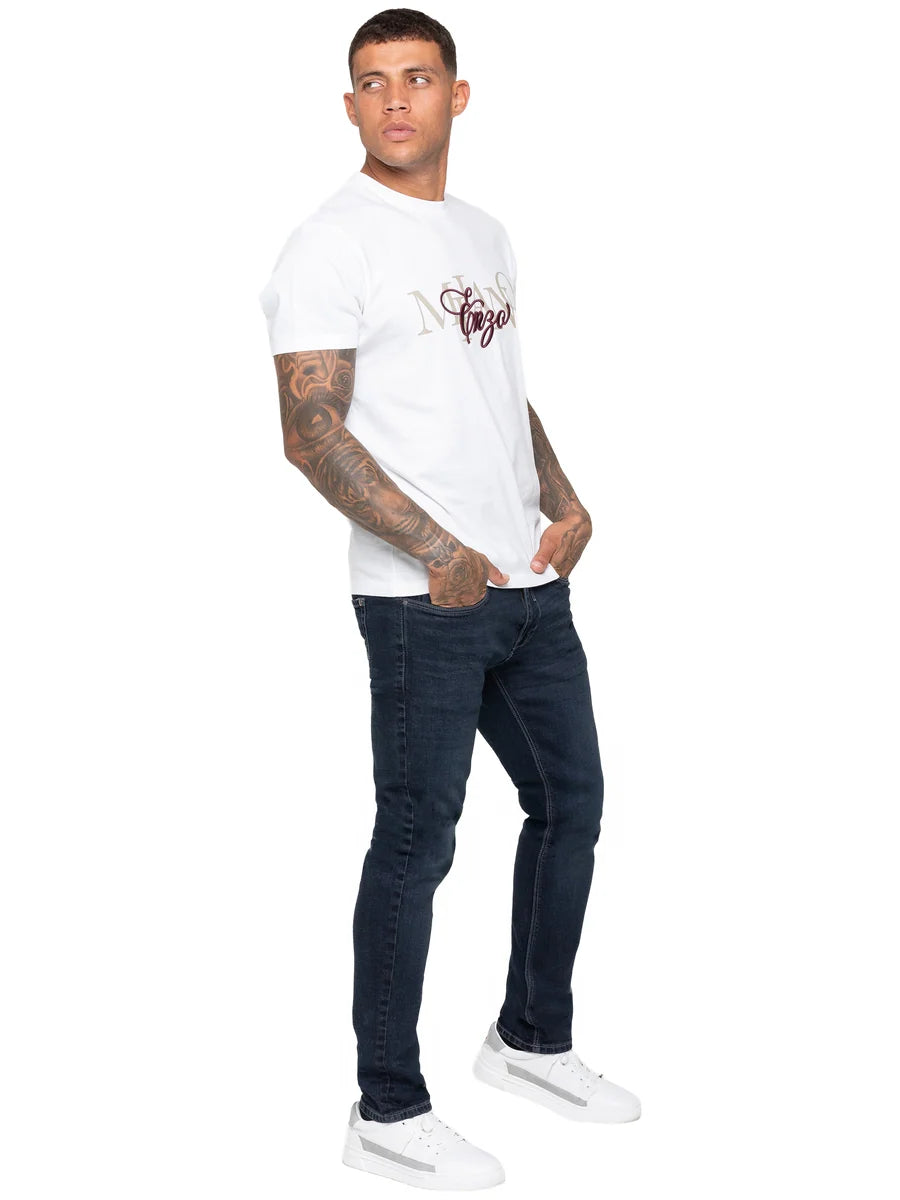 Enzo Jeans Adone Tapered Fit Jeans Dark Stonewash