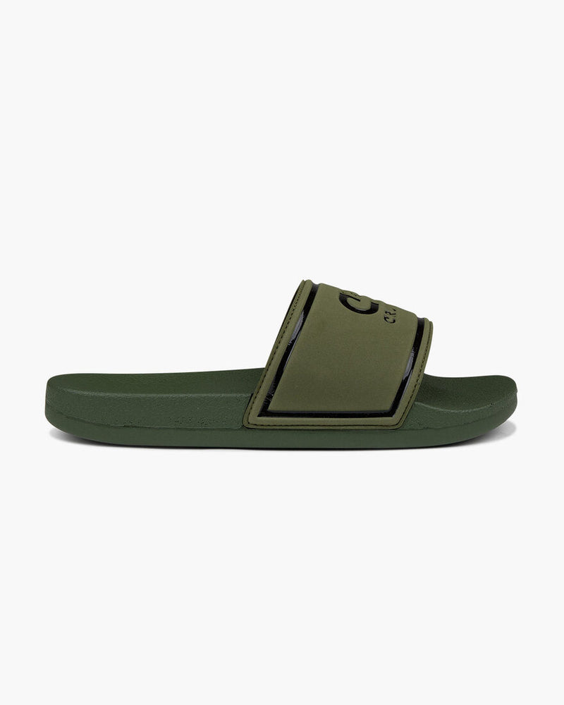 Cruyff Agua Copa Sliders in OLIVE