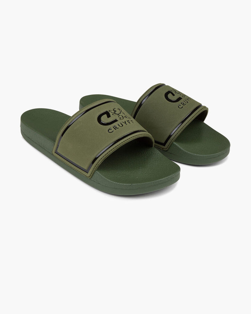 Cruyff Agua Copa Sliders in OLIVE