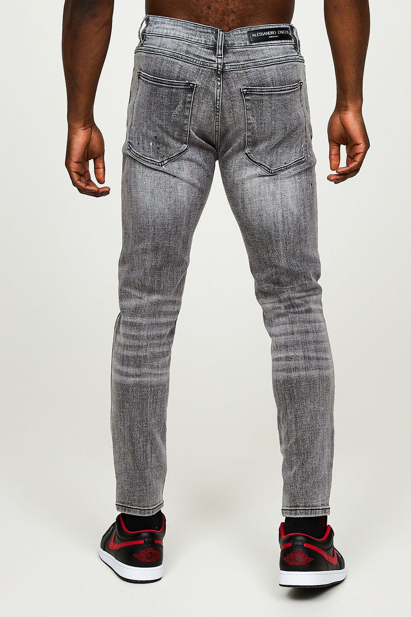 Alessandro Zavetti Slim-Fit Grey Apollo 003 Denim Jeans