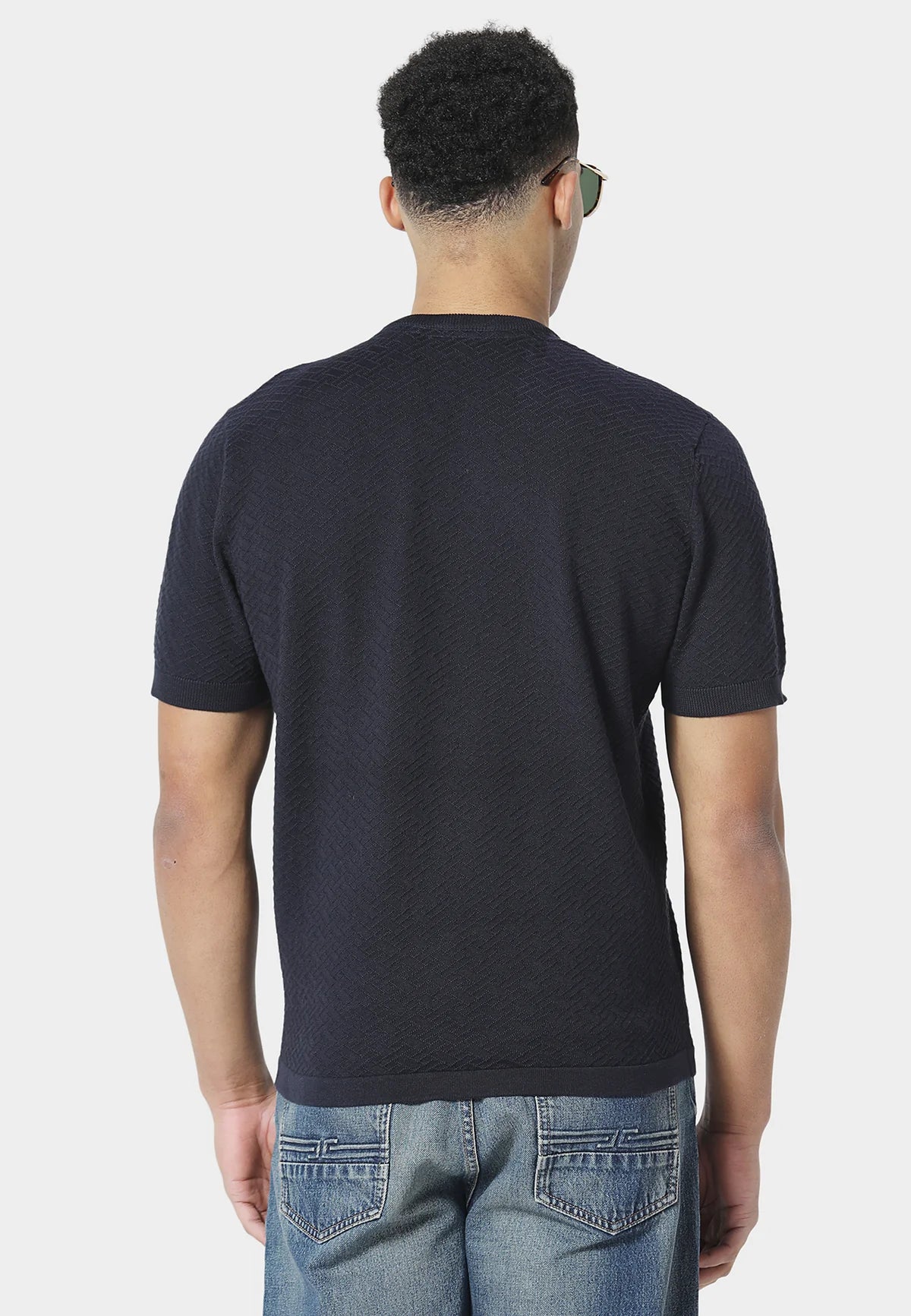 883 Police BURNA TRUE NAVY KNITTED T-SHIRT
