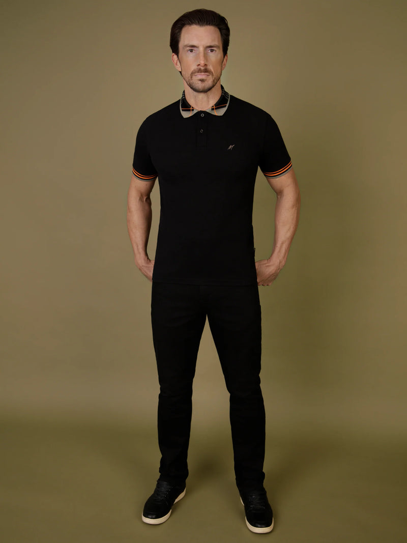 Mish Mash Bali Mens Short Sleeved Polo Shirt - Black