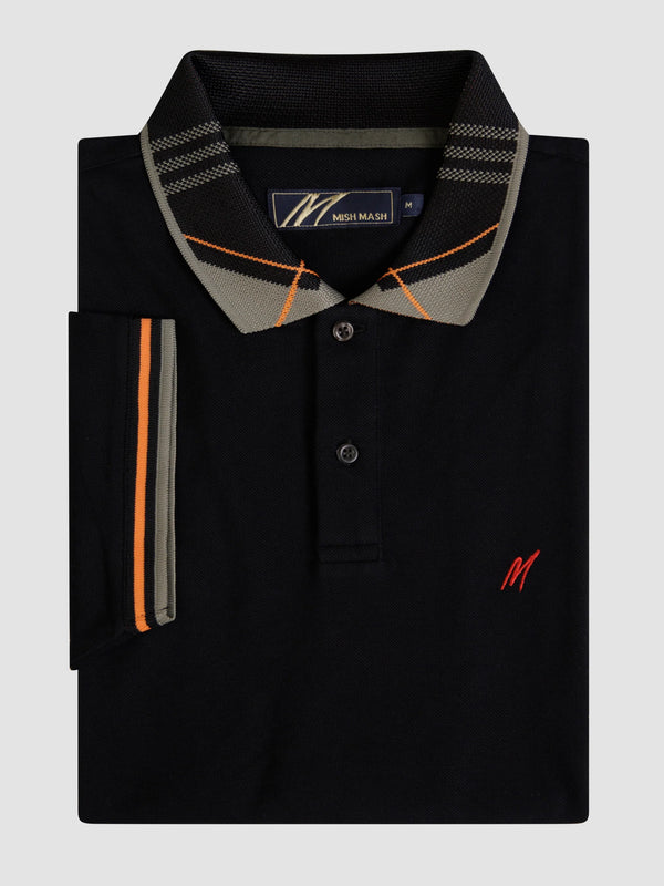 Mish Mash Bali Mens Short Sleeved Polo Shirt - Black