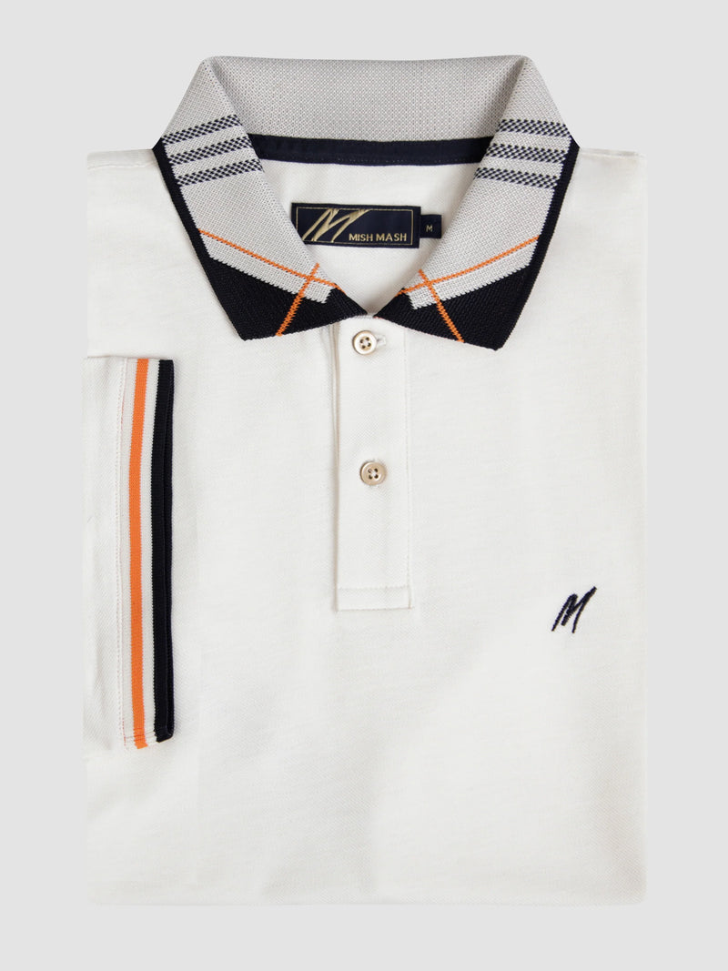 Mish Mash Bali Mens Short Sleeved Polo Shirt - GARDENIA