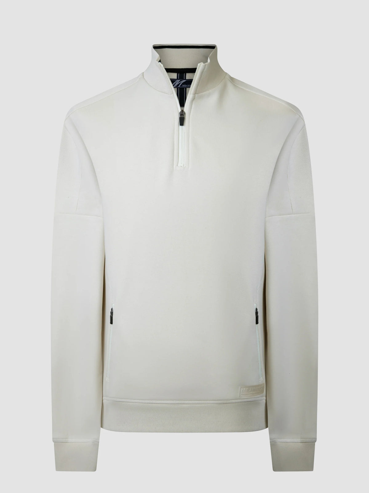 Mish Mash Barombi Long sleeve ¾ zip funnel neck Sweat - GARDENIA GREY