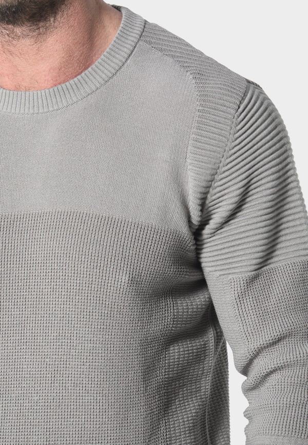 883 Police Harlem 1/4 Zip Knit Ribbed Collar & Cuff - DESERT