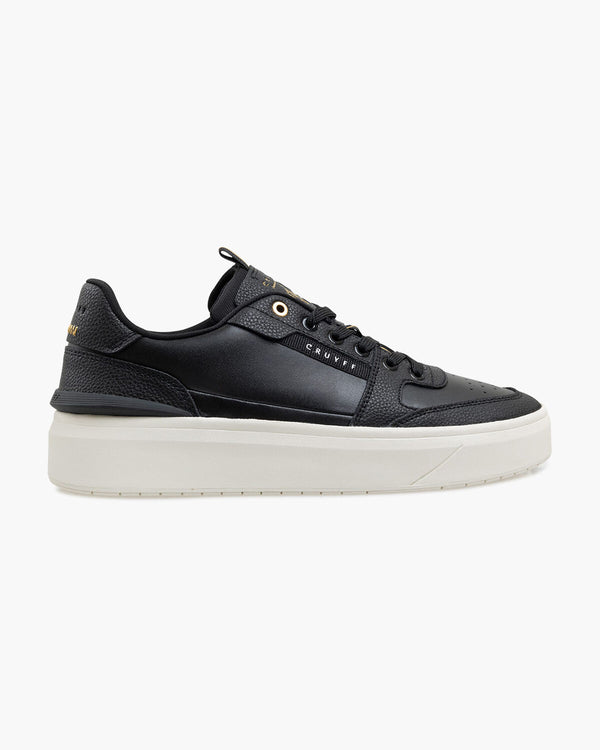 Cruyff Endorsed Tennis Soft leather in Black and Gold.