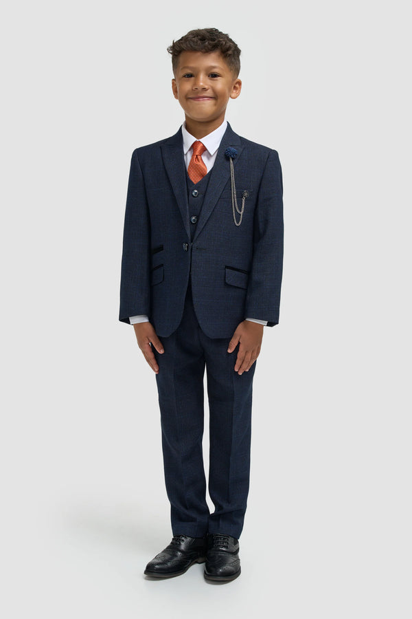 House of Cavani Boys Caridi Navy Three Piece Suit