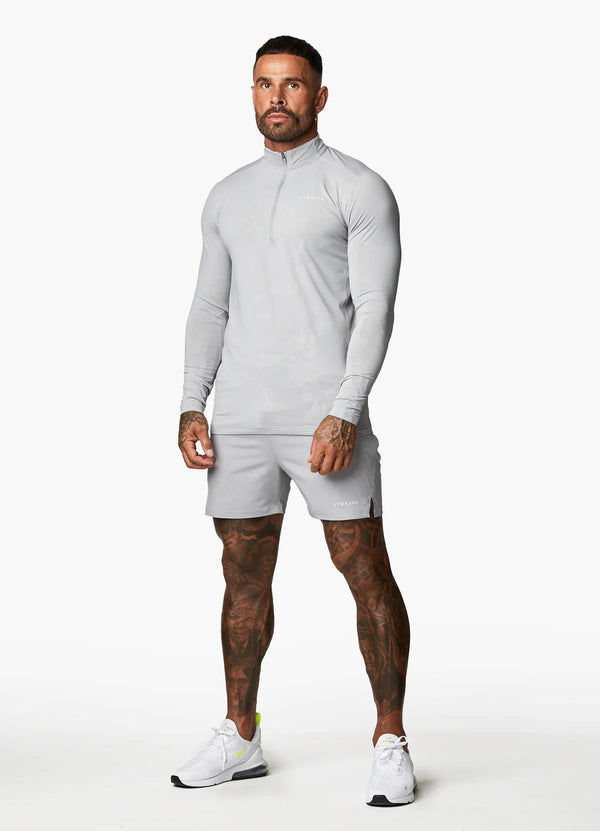 Gym King Debossed 1/4 Zip Funnel CLOUDY GREY