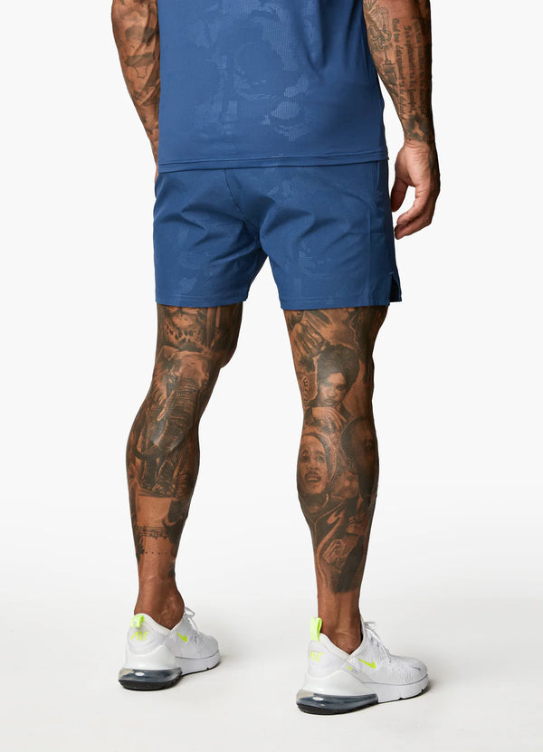 Gym King Debossed Camo Short 5" - Moonlight Blue