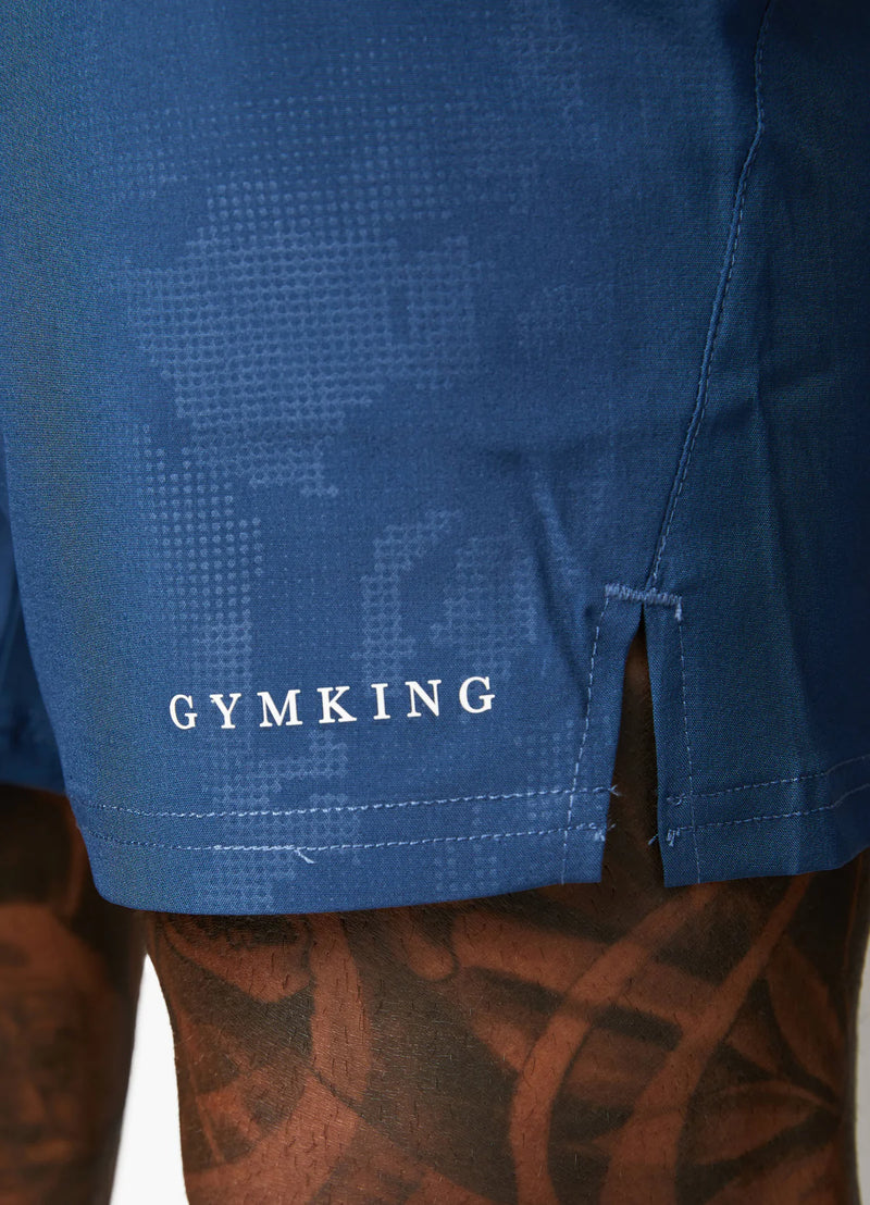 Gym King Debossed Camo Short 5" - Moonlight Blue