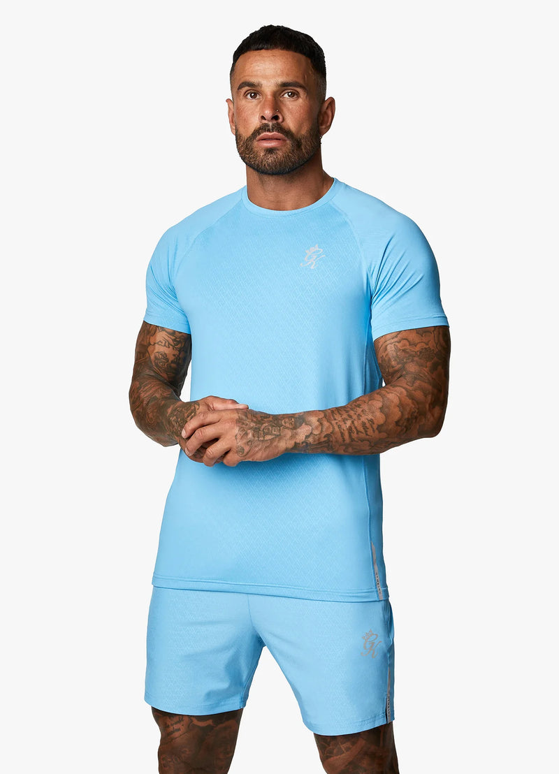 Gym King Debossed Energy Tee - Blue Reef