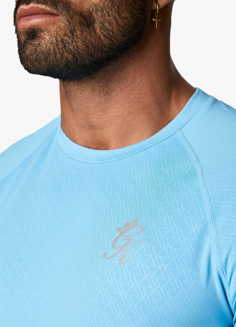 Gym King Debossed Energy Tee - Blue Reef