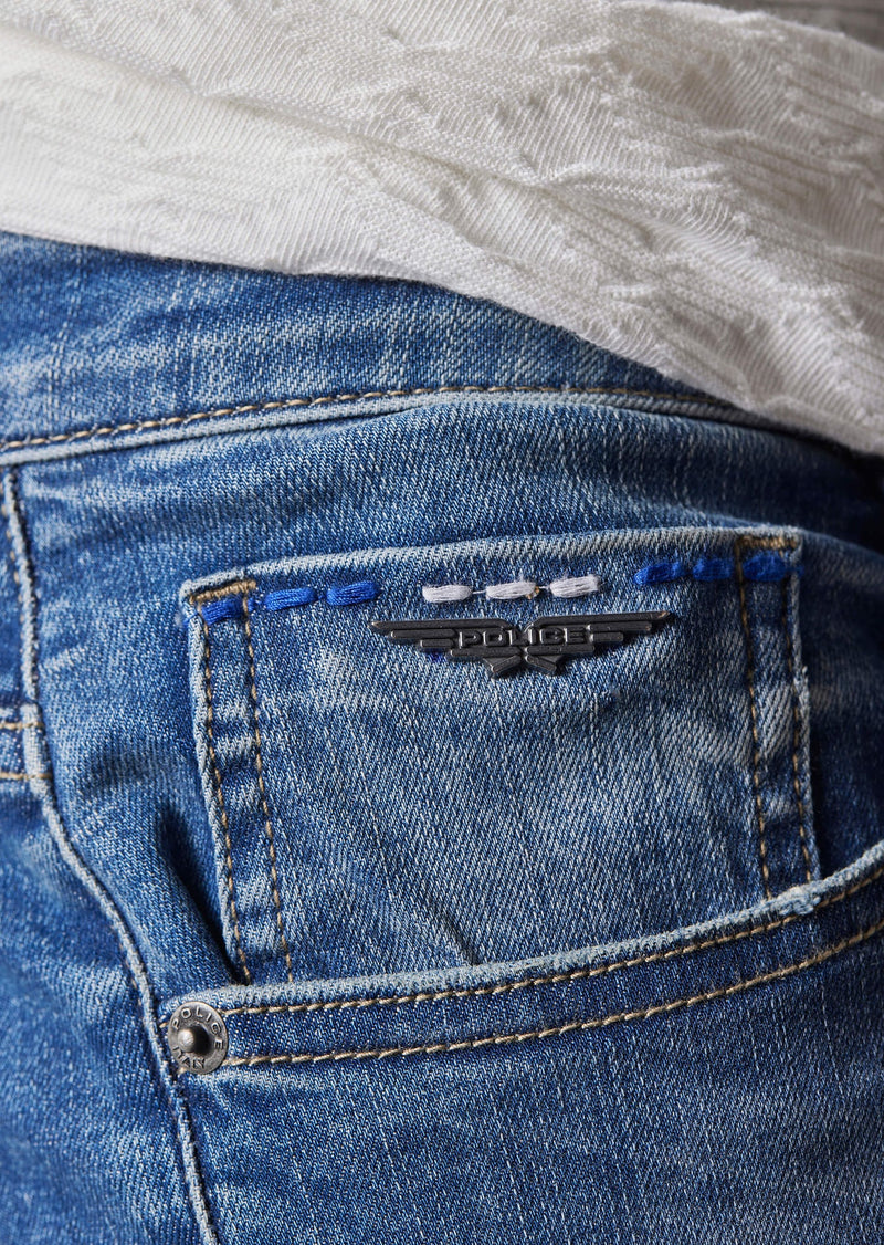 Police Deniro Lat 950 Slim Fit Blue Denim Jeans