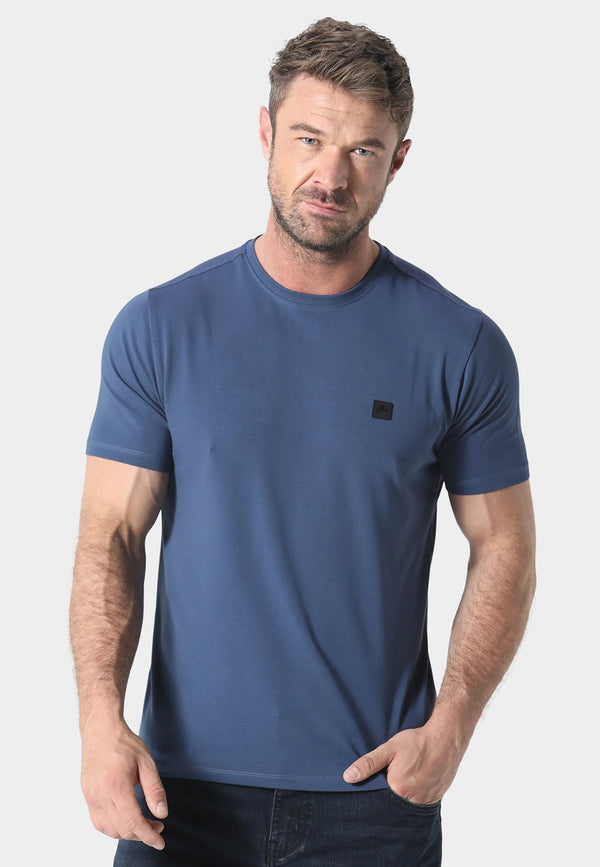 883 Police Short Sleeved Slim Fit Crew Neck Dover - AIR BLUE