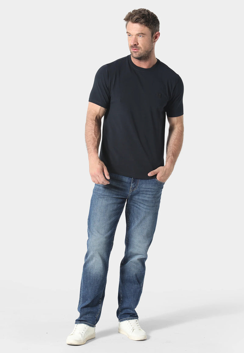 883 Police Short Sleeved Slim Fit Crew Neck Dover - NAVY