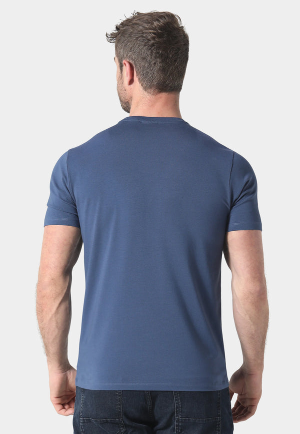 883 Police Short Sleeved Slim Fit Crew Neck Dover - AIR BLUE