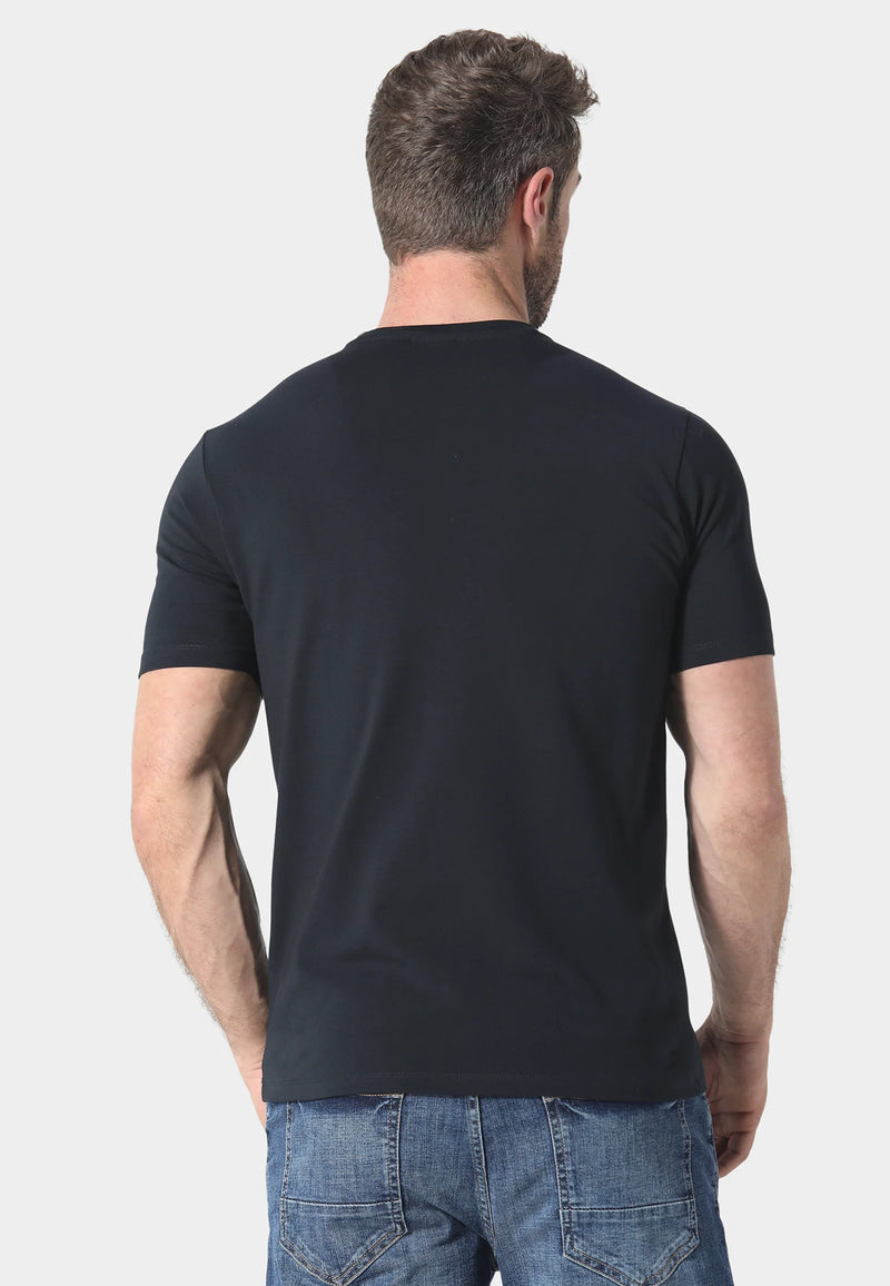 883 Police Short Sleeved Slim Fit Crew Neck Dover - NAVY