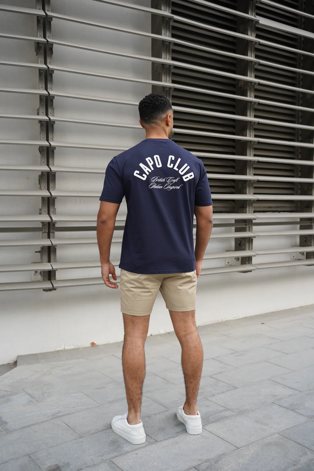 Capo Club Script T-Shirt COLOUR Navy/White