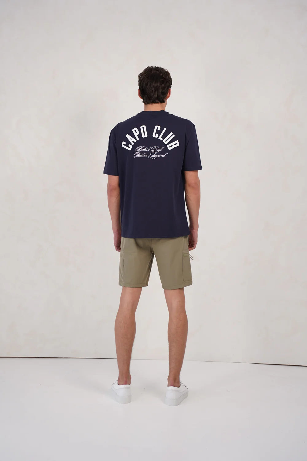 Capo Club Script T-Shirt COLOUR Navy/White