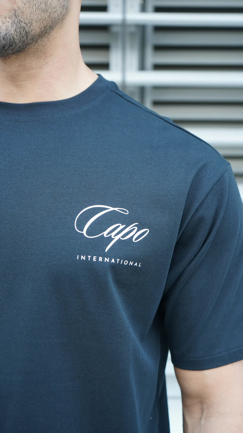 Capo International Relaxed Fit T-Shirt - Black/White
