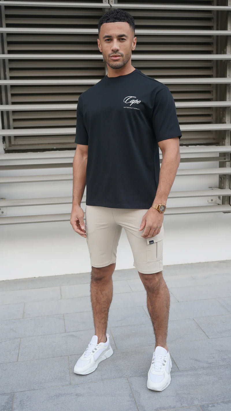 Capo International Relaxed Fit T-Shirt - Black/White