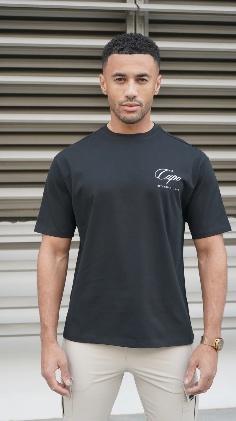 Capo International Relaxed Fit T-Shirt - Black/White