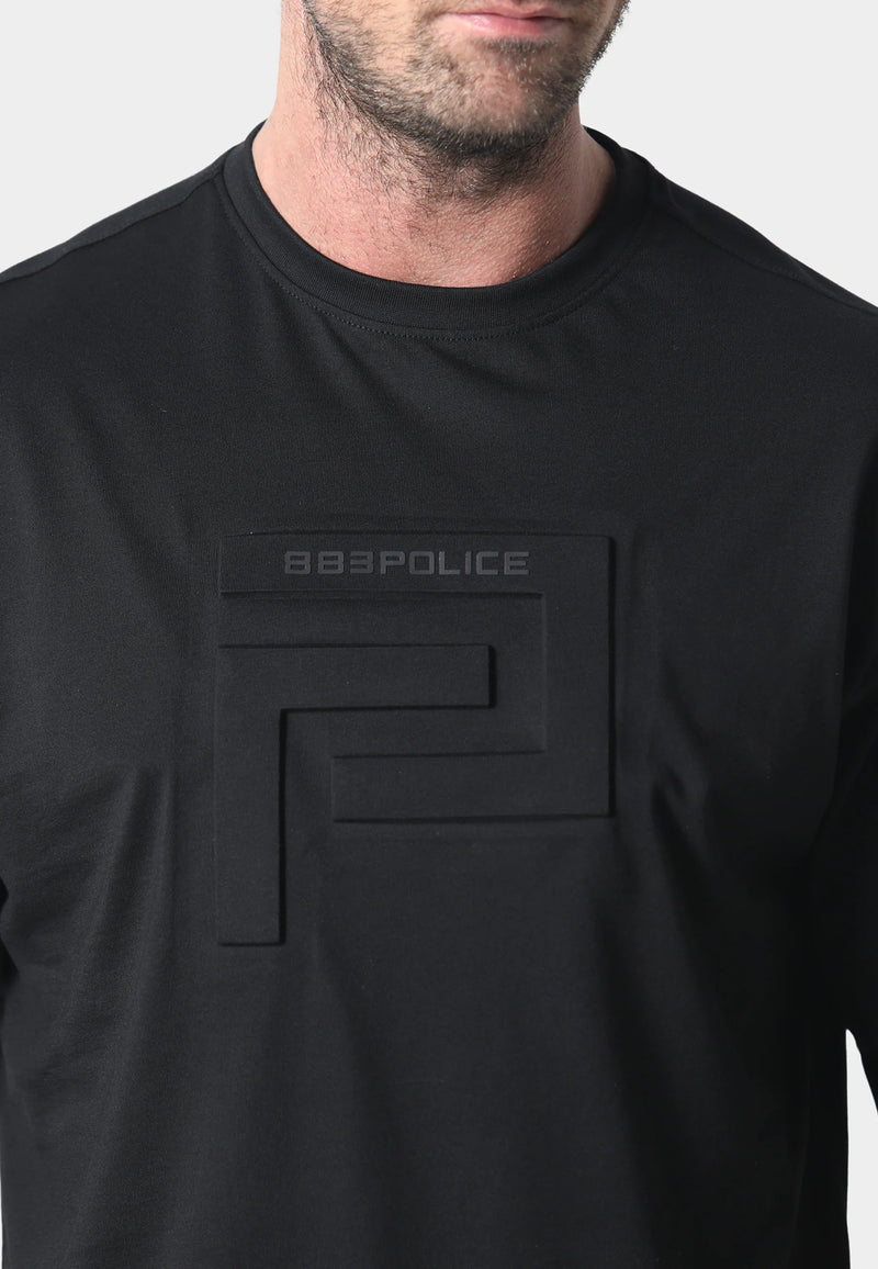 883 Police oversized fit Embo T-Shirt -Black