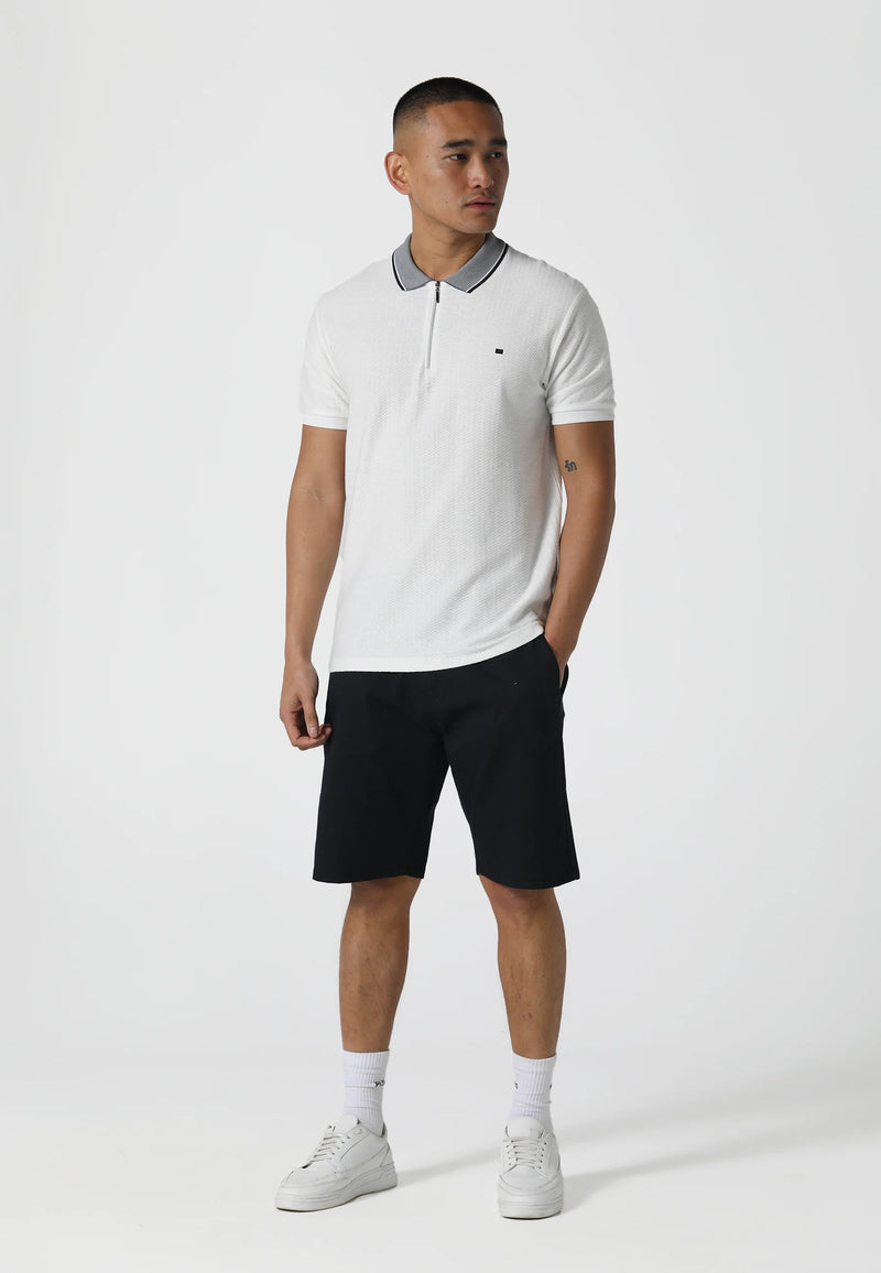883 Police Fairfield Black Polo Shirt - WHITE