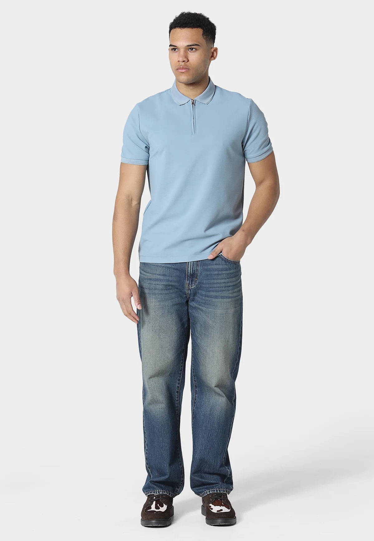 883 Police GLACE SOFT CHAMBRAY POLO SHIRT