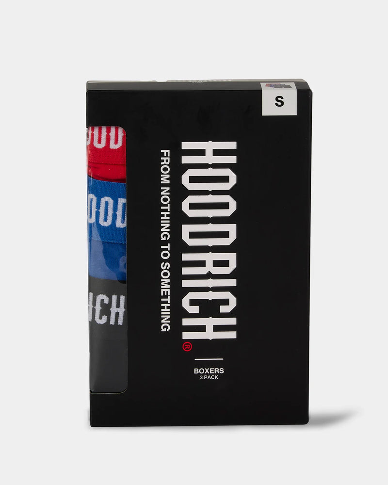 Hoodrich Stadium 3 Pack Boxers Red/Blue/Black