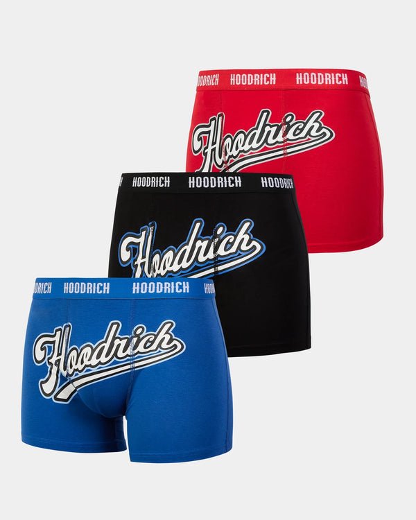 Hoodrich Stadium 3 Pack Boxers Red/Blue/Black