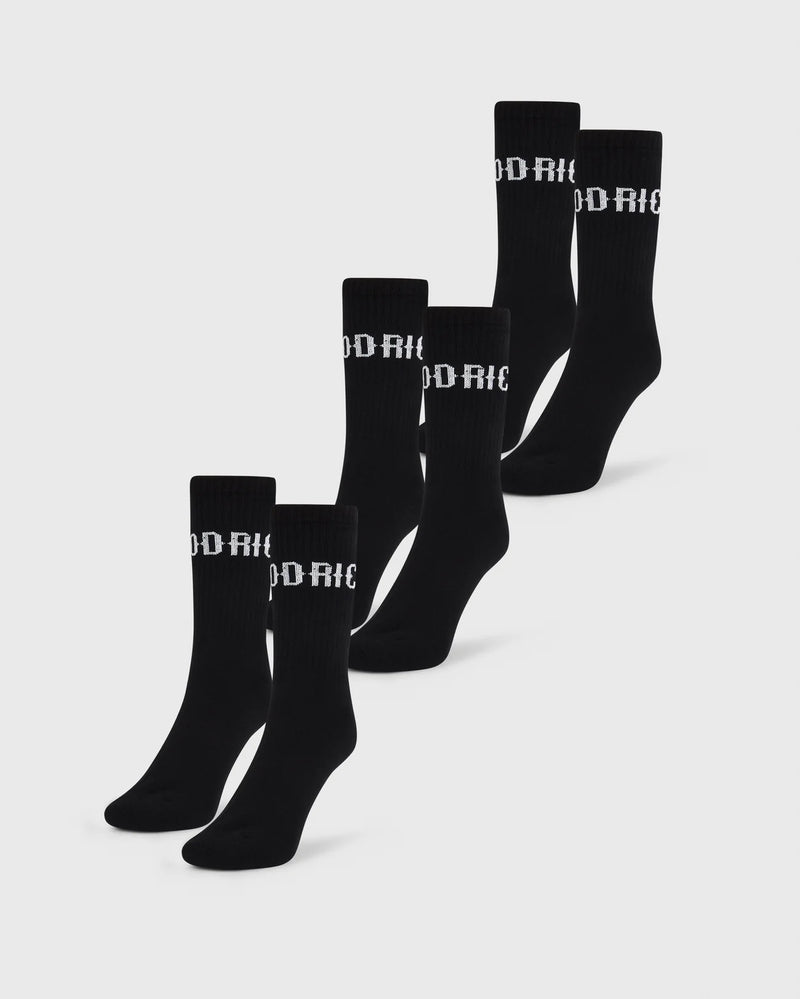 Hoodrich OG Core 3 Pack Crew Socks Black/White