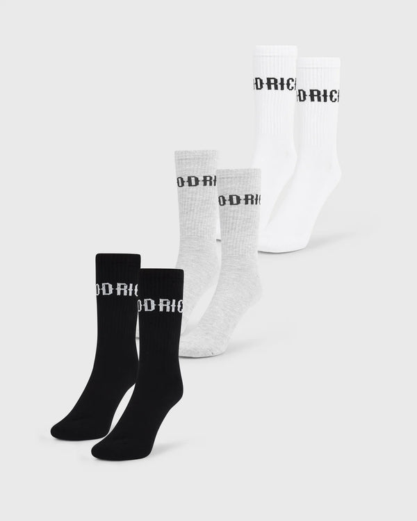 Hoodrich OG Core 3 Pack Crew Socks Grey/White/Black