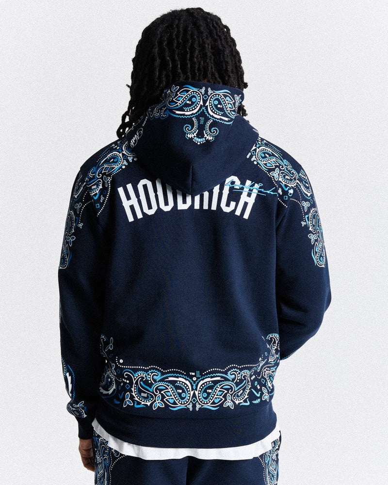 Hoodrich Motif Hoodie Navy/White/Blue