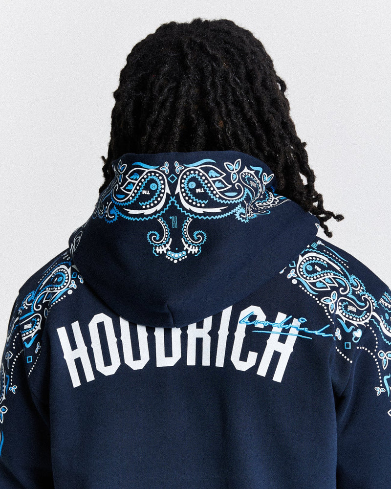 Hoodrich Motif Hoodie Navy/White/Blue