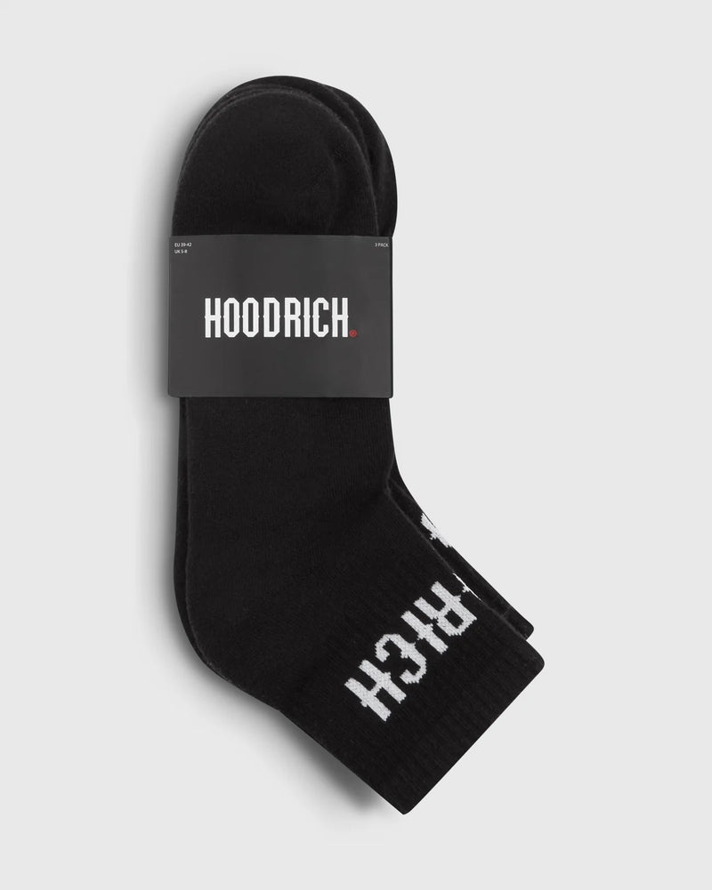 Hoodrich OG Core 3 Pack Quarter Socks Black/White