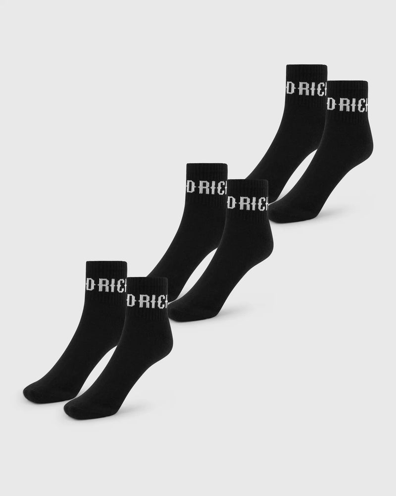 Hoodrich OG Core 3 Pack Quarter Socks Black/White