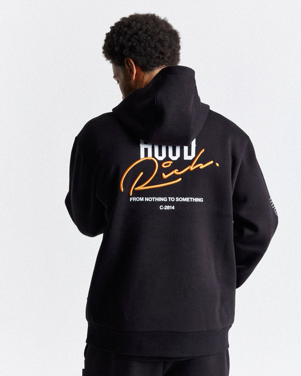 Hoodrich Moiety Hoodie Black/White/Orange