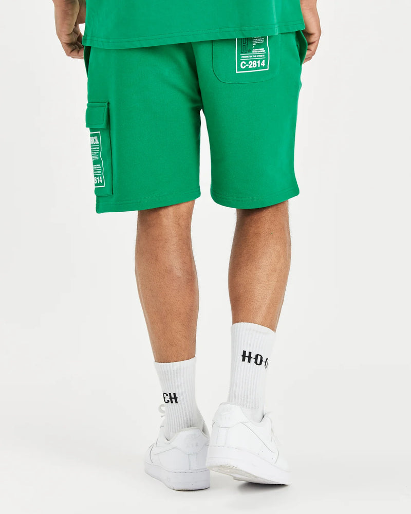 Hoodrich OG Akira V6 Cargo Shorts Green/White/Black