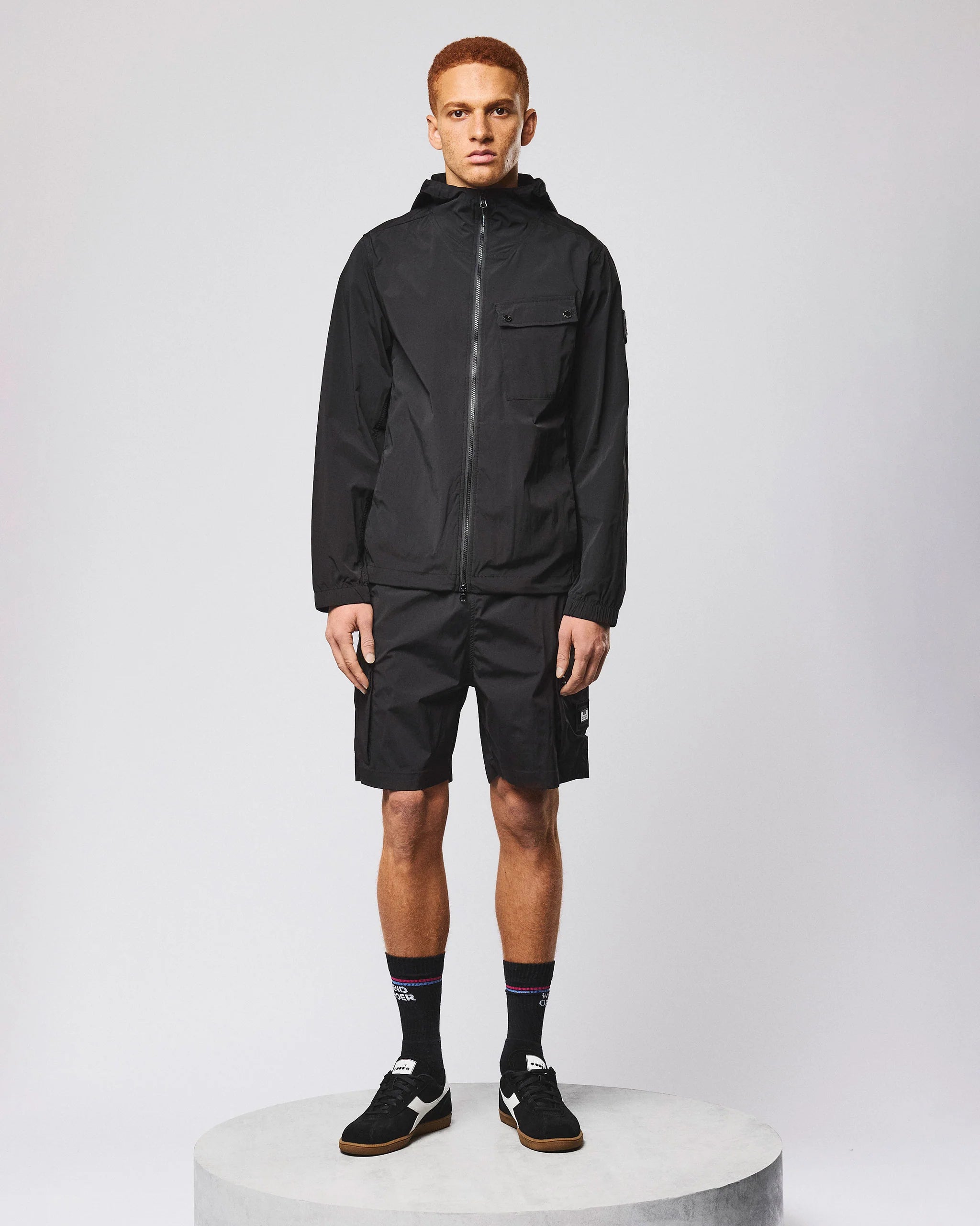 Weekend Offender Temara Technical Windbreaker Jacket Black