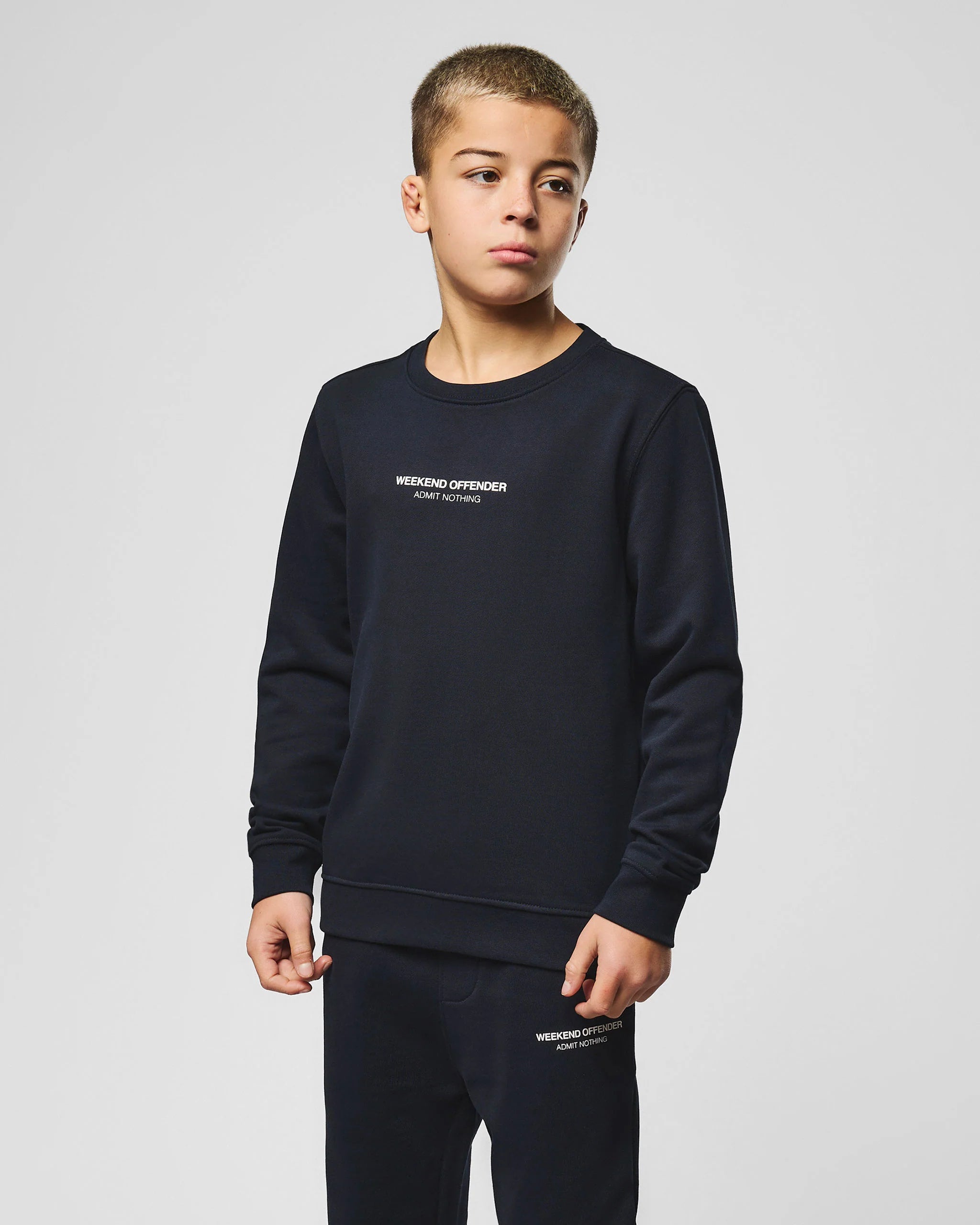 Weekend Offender Kids Raval Sweatshirt Navy/White