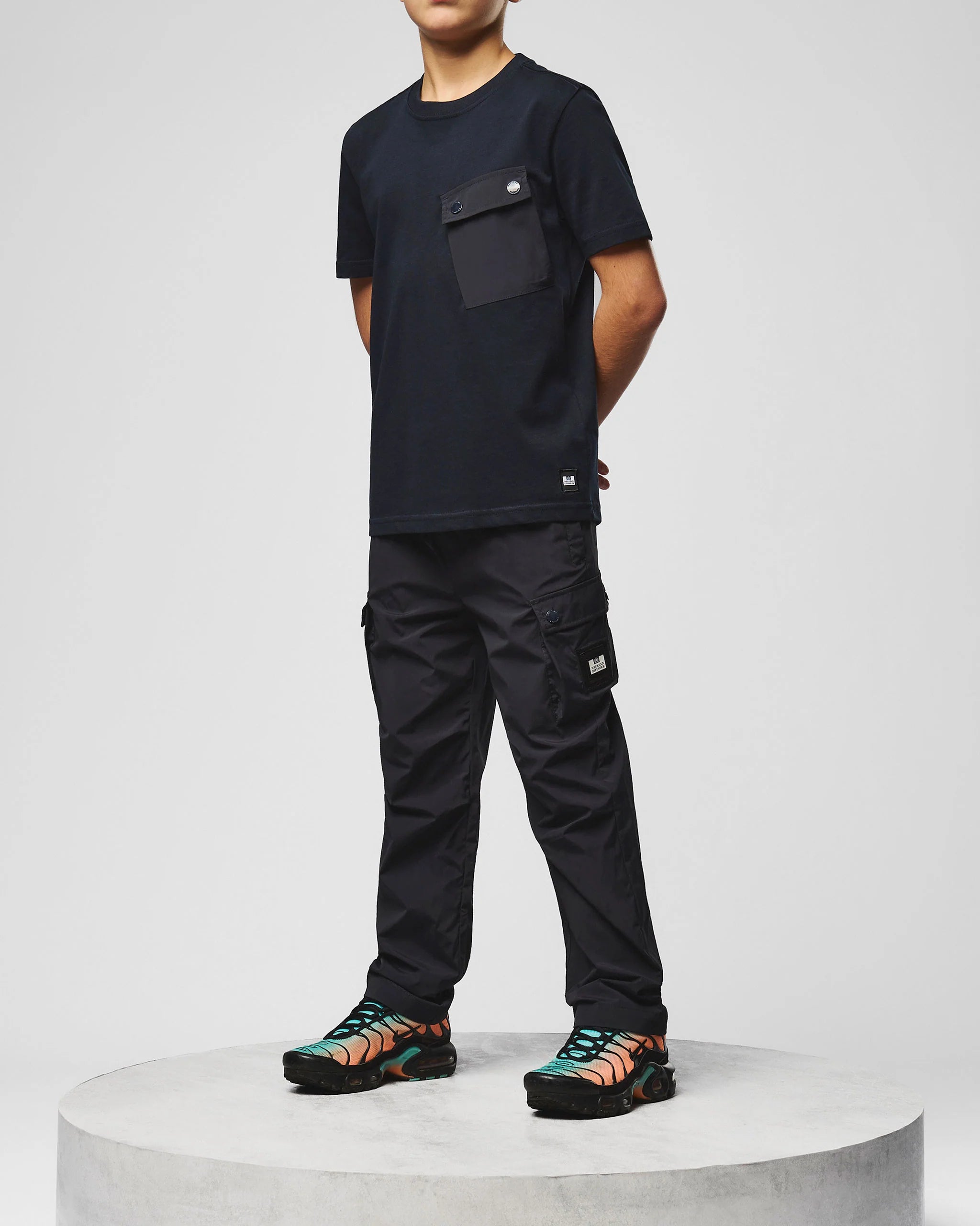 Weekend Offender Kids Zanardi Technical Cargo Pants Navy