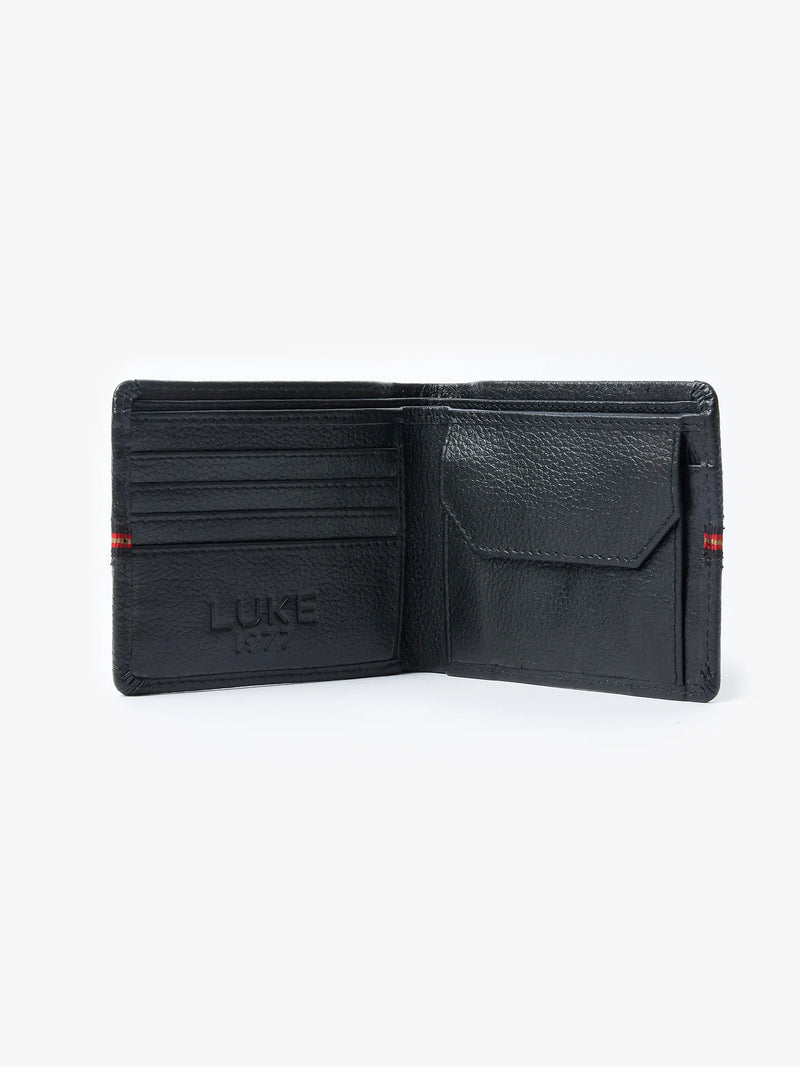 Luke Accessories MILLED LEATHER WALLET - BLACK
