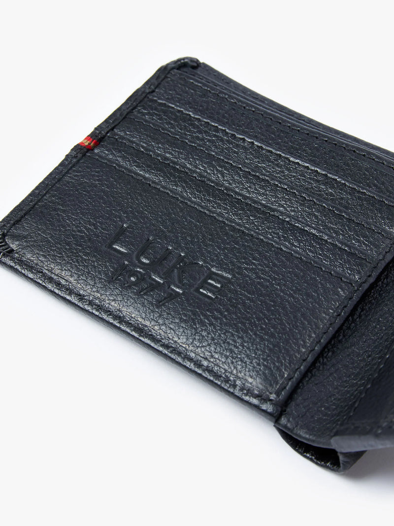 Luke Accessories MILLED LEATHER WALLET - BLACK