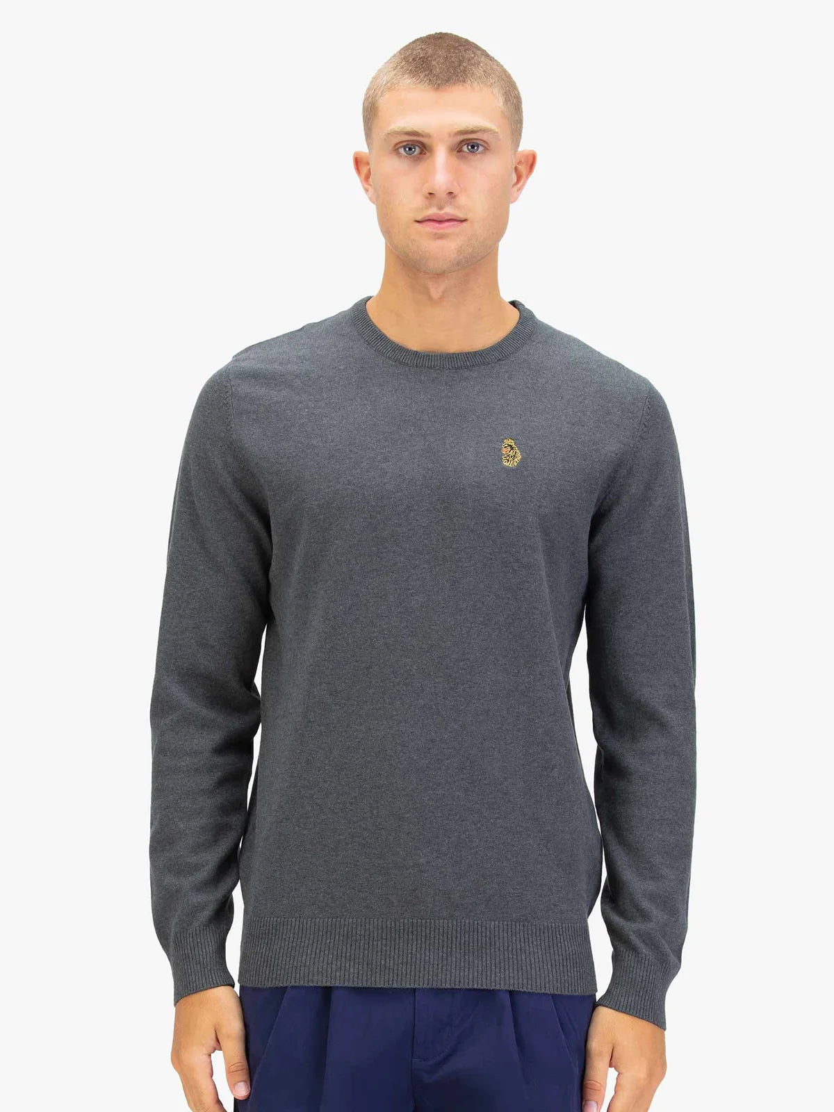 Luke 1977 Gerard Knitted Jumper Charcoal