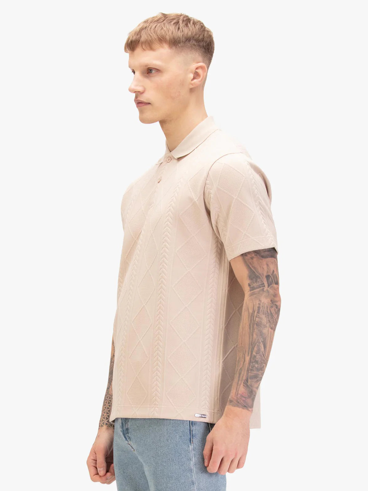 Luke 1977 la fe textured polo - ECRU