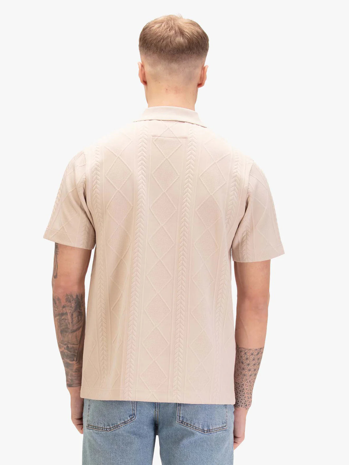 Luke 1977 la fe textured polo - ECRU